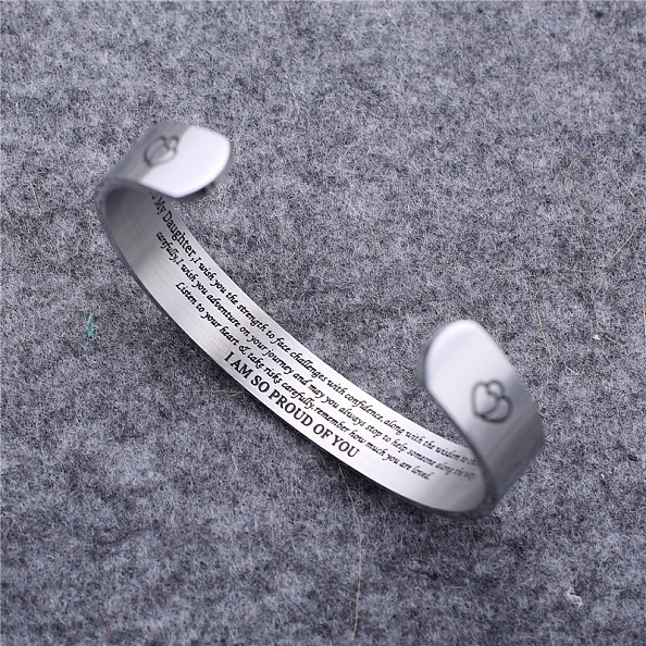 To Daughter Cuff Bangle - “I AM SO PROUD OF YOU” PWB386