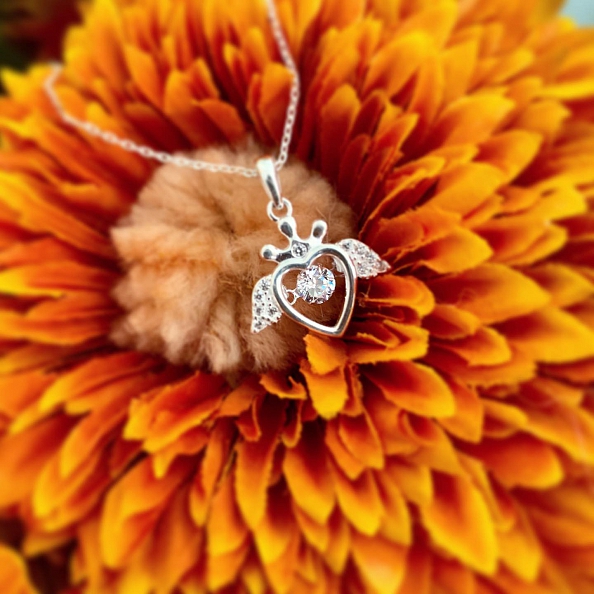 S925 Angle Wings Badass Sparkling Necklace PWB215