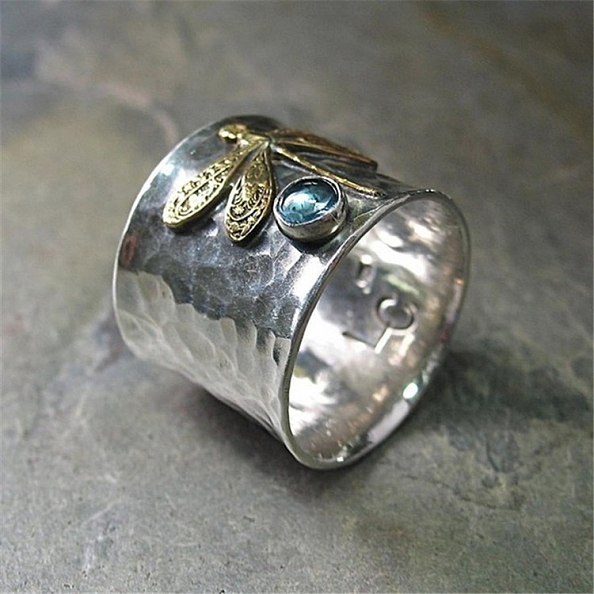 Retro Engraved Dragonfly Ring PWB246