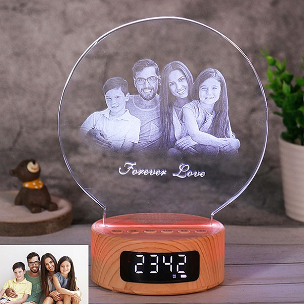 Personalized Crystal Lamp with Picture - Birthday Gift PW044