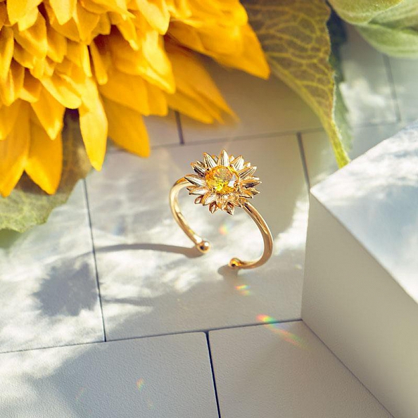 You are my sunshine sunflower ring PW841