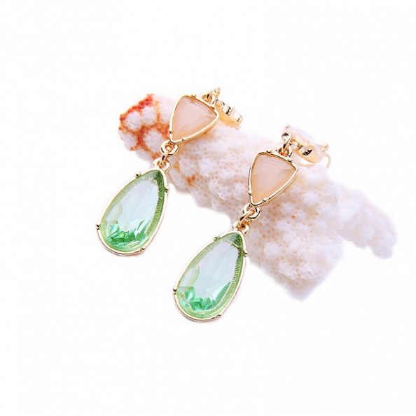Simple Glass Crystal Drop-shaped Geometric Earrings PWB031
