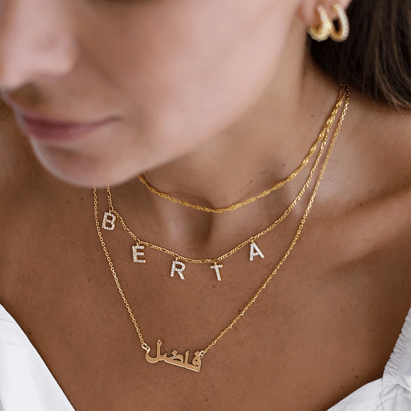 Zircon Sparkly Custom Letter Choker PWB160