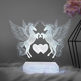 Romantic Angle Horse 3D Lamp Acrylic LED Night Light Holiday Gift PW566