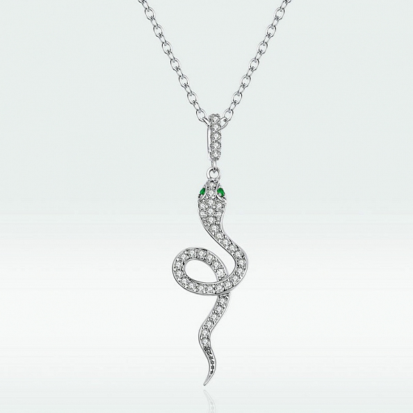 Shiny Snake Pendant Necklace PWB531