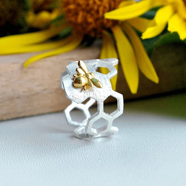S925 Honeycomb Ring PWB248
