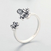 925 Sterling Silver Bee & Flower Ring PWB564