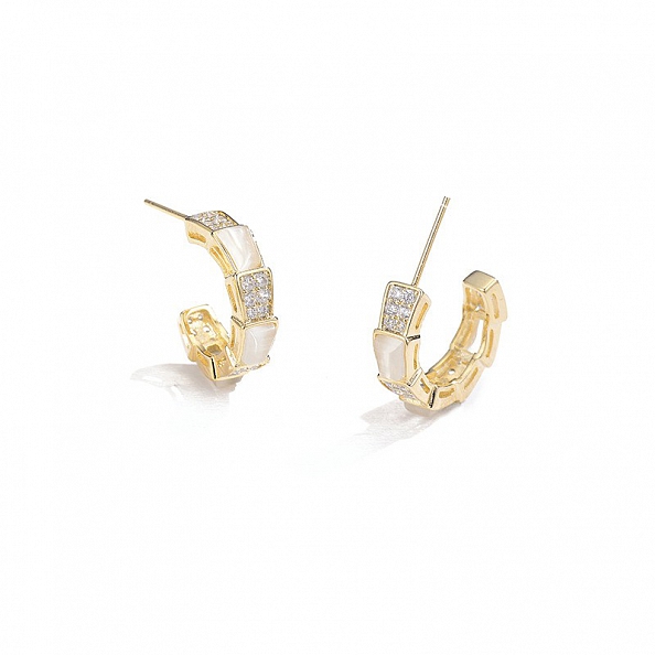 Opal hoop earrings PWB043