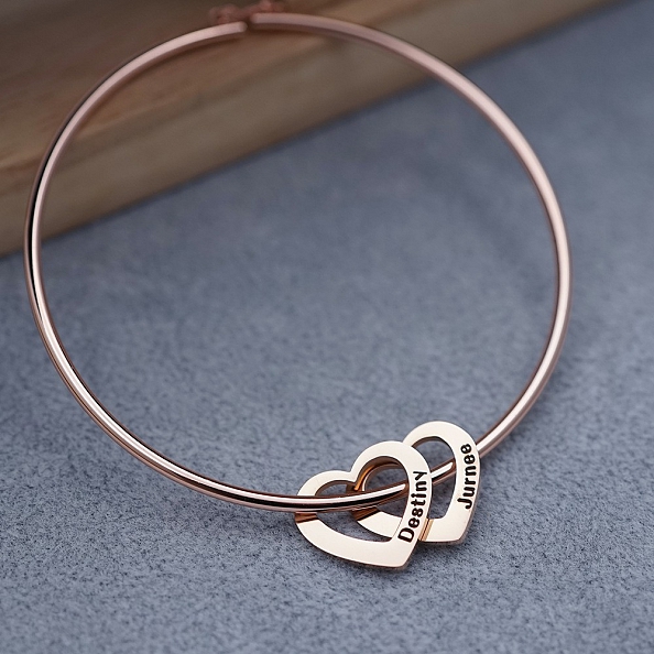 Family Bracelet With Heart Shape Pendants PW823