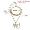 2Pcs Sparking Crystal Pave Butterfly Pendant Necklace PW936