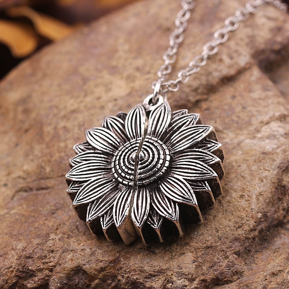 A True Friendship Is A Journey Without An End Sunflower Necklace PWB037