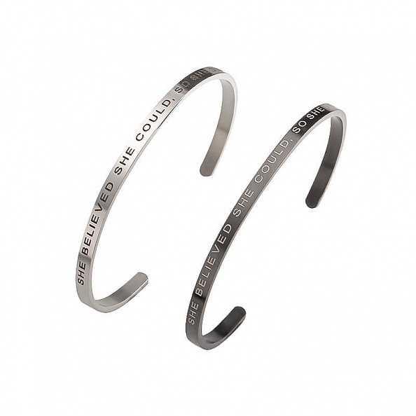 SHE BELIEVED SHE COULD SO SHE DID Inspirational Bangle PWB394