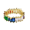 Fashion luxury Colorful Rainbow Ring Cubic Zirconia PWB051