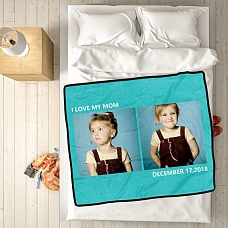 Custom Blankets Personalized Photo Blankets Custom Collage Blankets with 2 Photos PW285