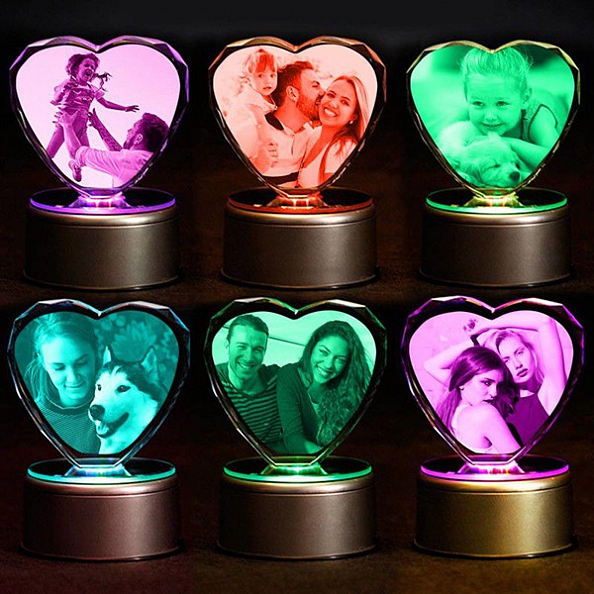 Colorful Crystal Music Night Light with Picture PW043