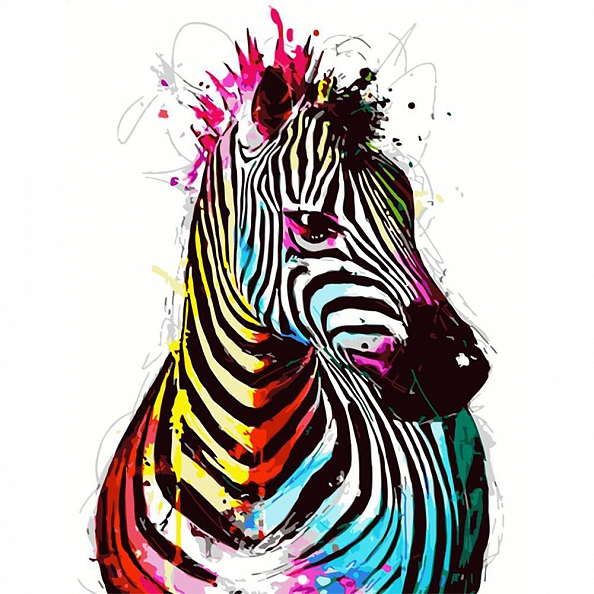 Paint By Numbers-DIY Zebra(40*50 CM) PW741