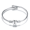 Heart Charm Bangle With Initial Alphabet PW880