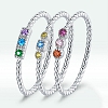 White Gold Plated Colorful Cubic Zircon Ring PWB561