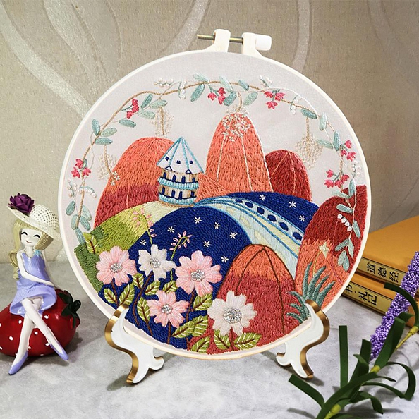 Cartoon House-Embroidery Kit(30x30cm) PW678