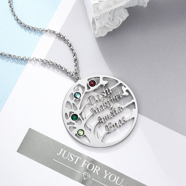 Custom Family Tree Name Pendant Necklace PW901