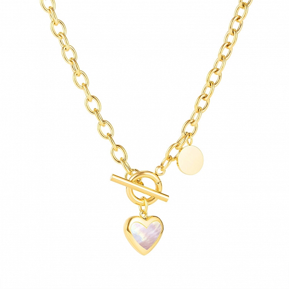 Circular Heart Clavicle Chain PWB056