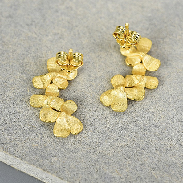 Sterling Silver Blossom Stud Earrings PWB455