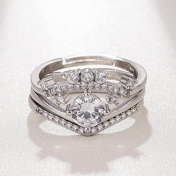 2 in 1 Couple Fashion Open Ring PW852