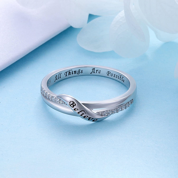 Sterling Silver “Nothing Is Impossible” Ring PWB361