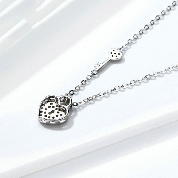 Heart & Lock Pendant Necklace PWB529