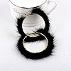 Mink fur big hoop Earrings PWB076