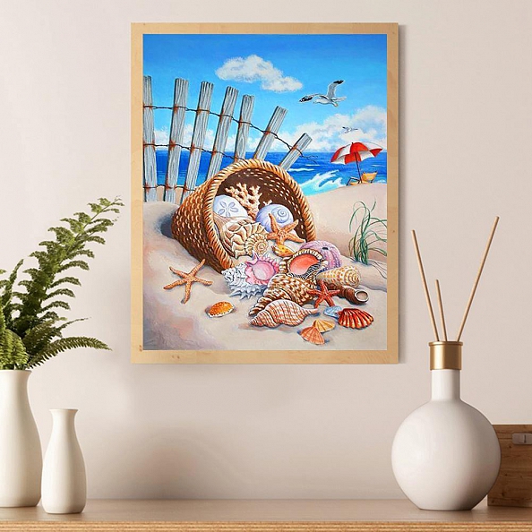 DIY Full Round Diamond Painting Seaside Sea Snail  PW730