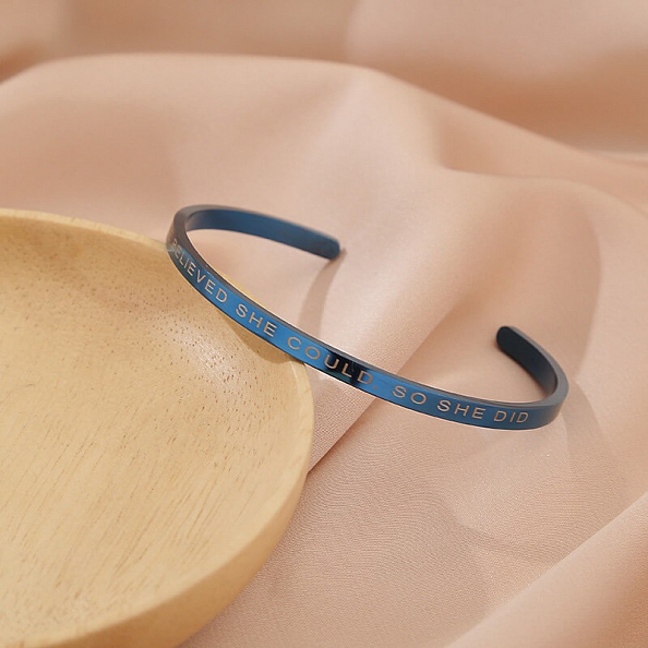 SHE BELIEVED SHE COULD SO SHE DID Inspirational Bangle PWB394