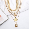 Geometric Crystal Multilayer Pendants Necklaces PW927