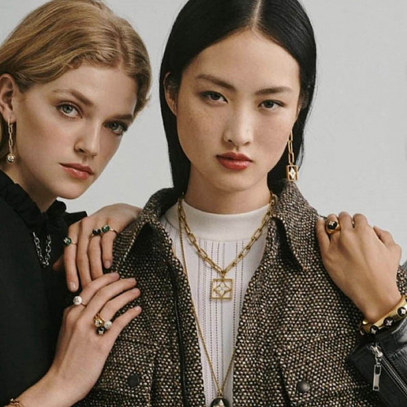 Clover gold plated retro necklace and earrings PWB104