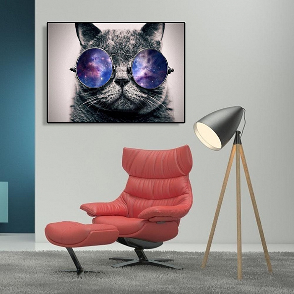 DIY Paint By Numbers Kit(40x50cm) - Glasses Cat PW783