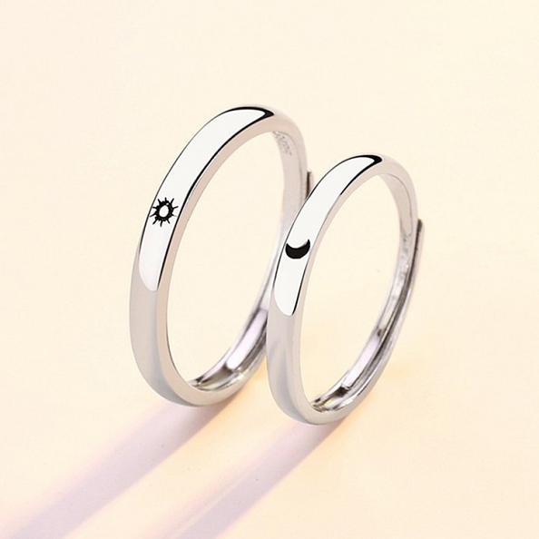 Romantic Moon and Star Couple Ring PWB286