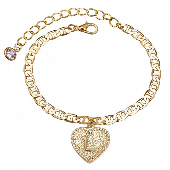 Heart Initials Ankle Bracelet PW889