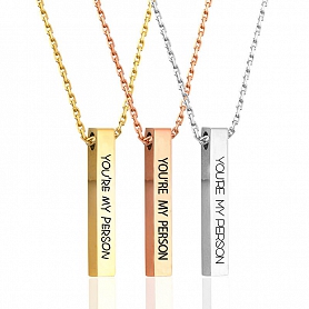 4 Sides Custom Name Bar Necklace PWB026