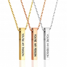 4 Sides Custom Name Bar Necklace PWB026