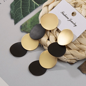 Retro black and gold eardrop PWB131