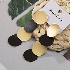 Retro black and gold eardrop PWB131