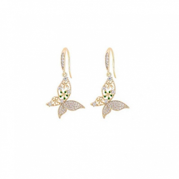 Crystal Butterfly & Flower Earrings PWB546