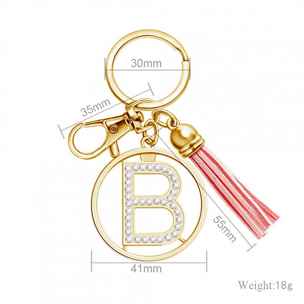 Glittering drill key chain gold PW890