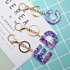 Sparkly Glitter A-Z Letter Initial Keychain PW893