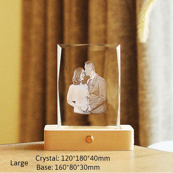 9K Crystal Natural Beech Custom Lamp with Photos PW290