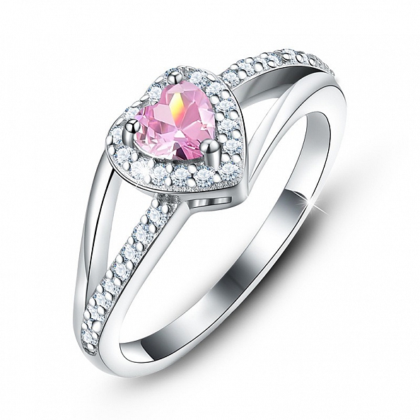 925 Sterling Silver Heart Ring PWB372
