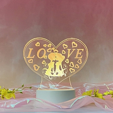 3D Illusion Lamp Forever Love Acrylic LED Night Light Gift PW575