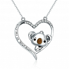 “Keep Me In Your Heart” Koala Pendant Necklace PWB374