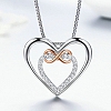 Infinity and Heart Paving Necklace PWB391