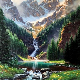 Natural Mountain Paint By Numbers Kits  PW171